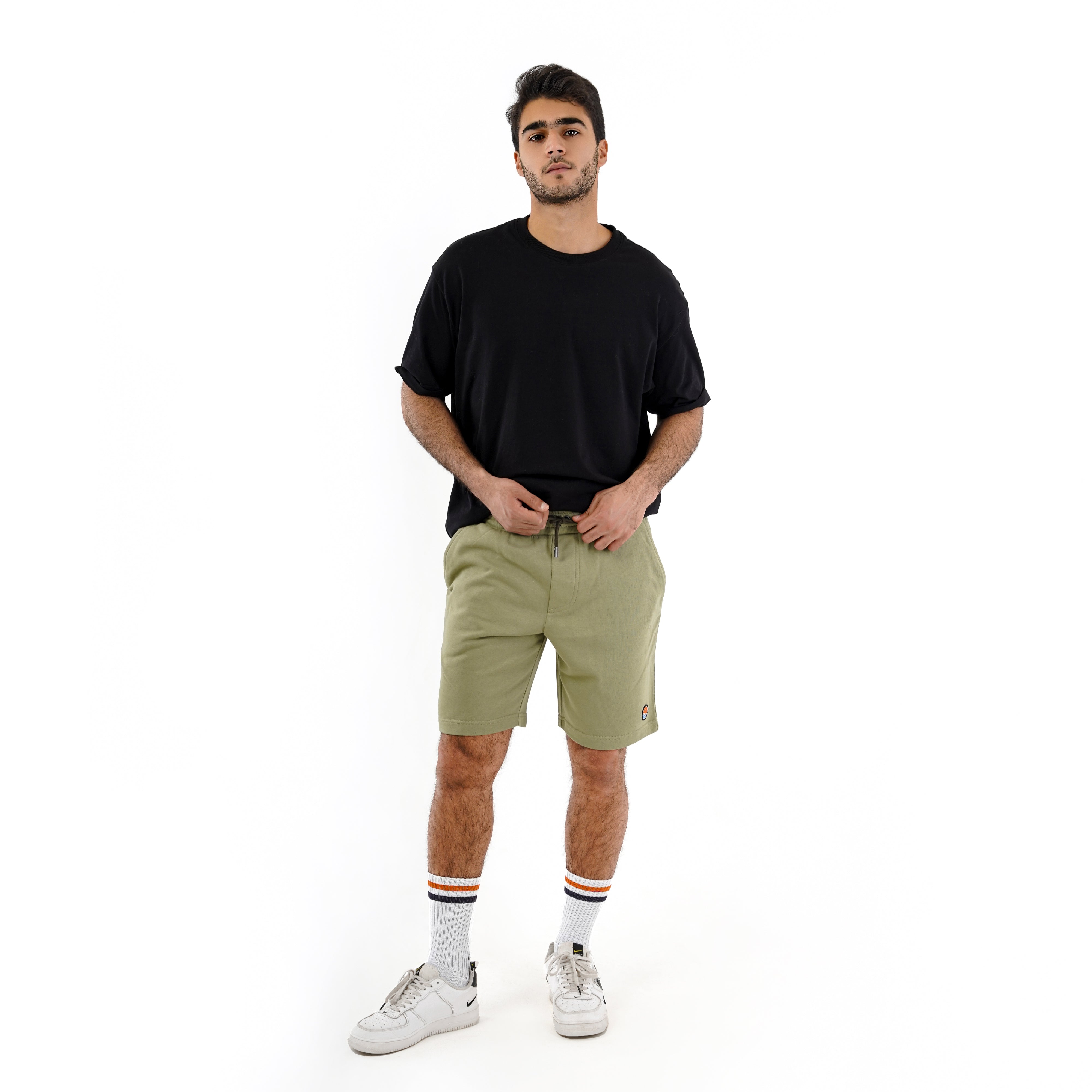 Olive Cotton Shorts