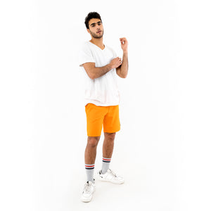 Orange Cotton Shorts