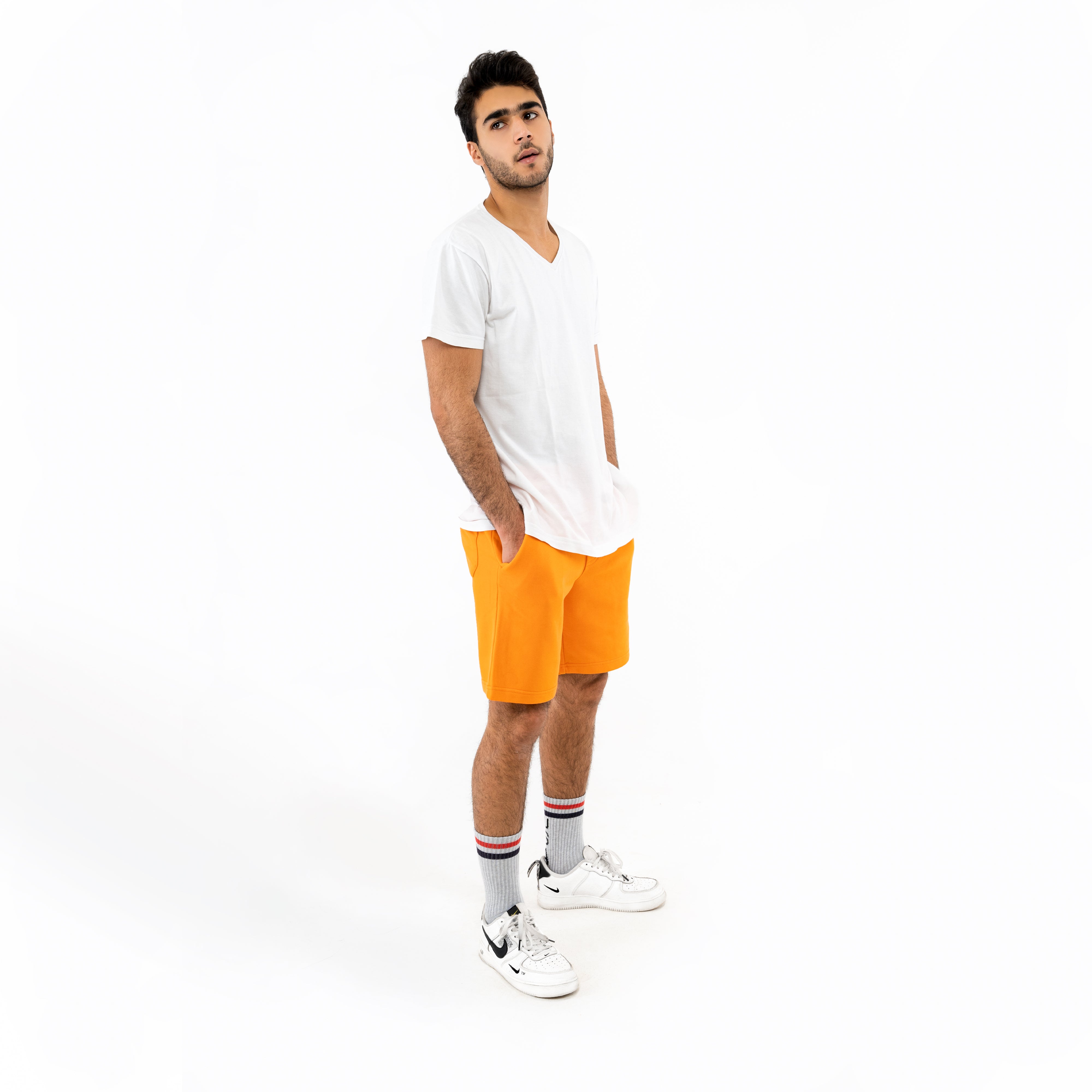 Orange Cotton Shorts